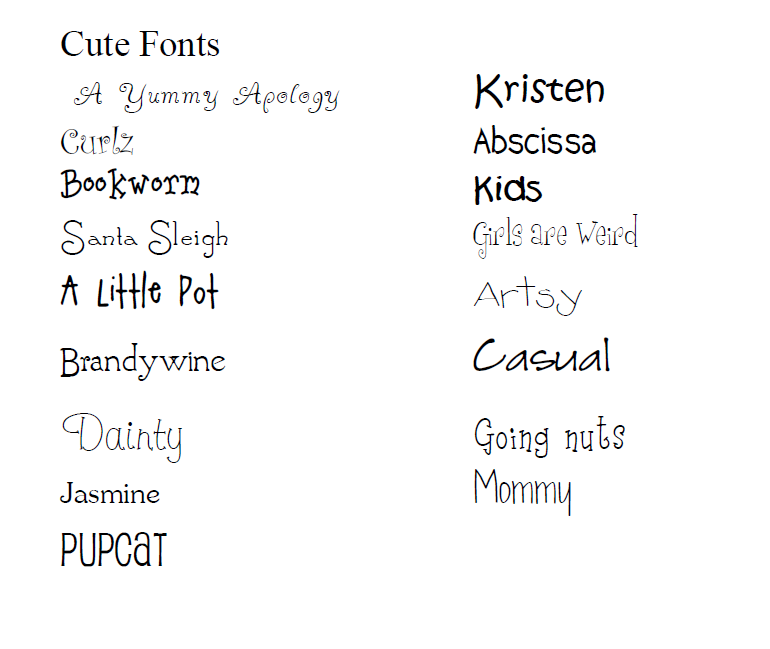 pretty fonts for microsoft word